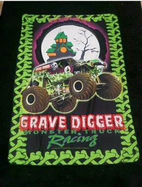 Grave Digger Monster Truck Racing Fleece Blanket 2006